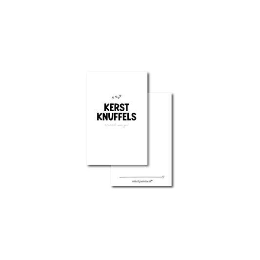 Cadeaukaartje - kerstknuffels speciaal voor jou - 5,5 x 9 cm