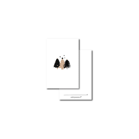 Cadeaukaartje - kerstboompjes - 5,5 x 9 cm