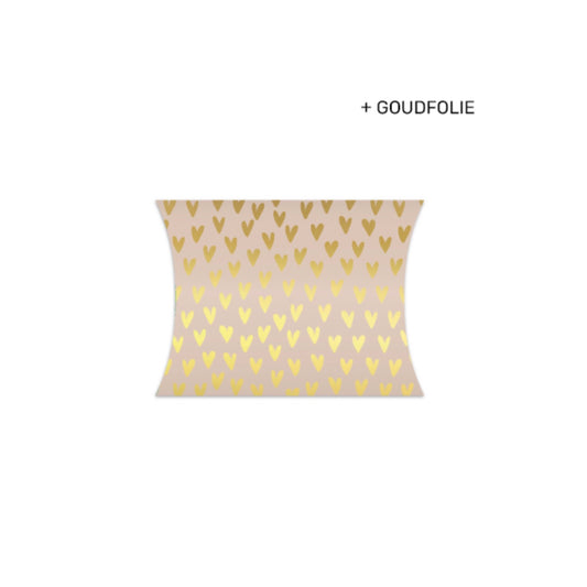 Gondeldoosje - hartjes - beige/goud