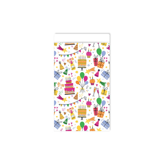 Cadeauzakjes - birthday doodles - meerkleurig - 12x19 cm - 5 stuks
