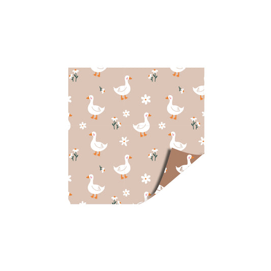 Cadeaupapier - baby gansjes - beige - 30x200 cm