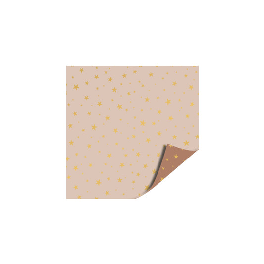 Cadeaupapier - little stars - beige/goud - 30x200 cm
