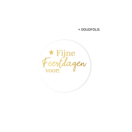 Cadeaustickers - fijne feestdagen voor... - wit/goud - 10 stuks