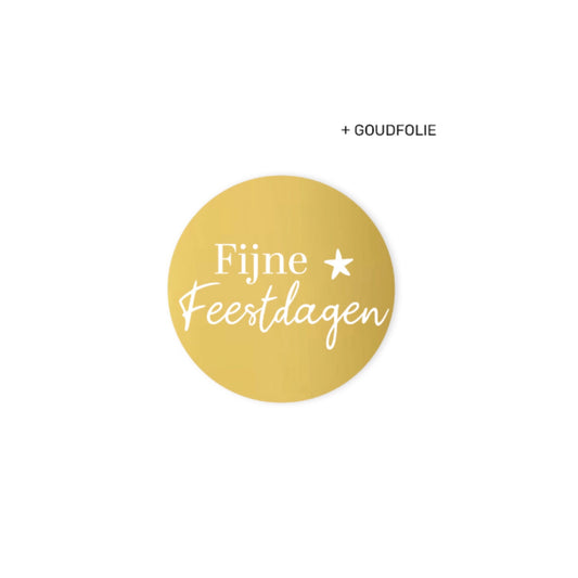Cadeaustickers - fijne feestdagen - goud - 10 stuks