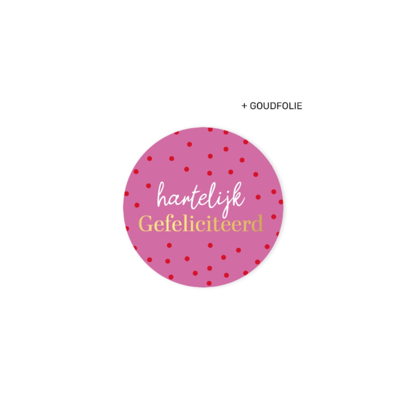 Cadeaustickers - hartelijk gefeliciteerd - roze/rood - 10 stuks
