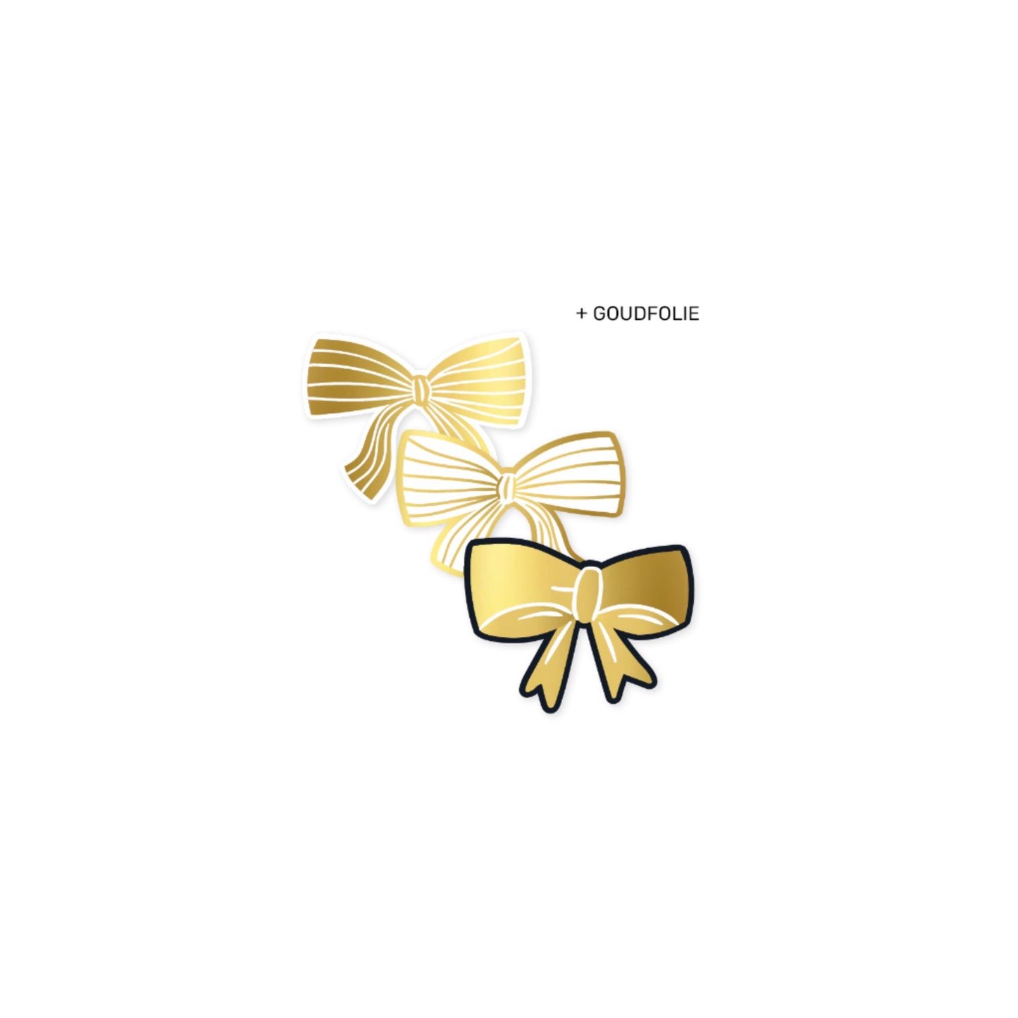 Cadeaustickers - strikjes - goud - 9 stuks