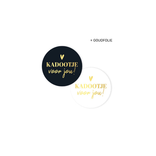 Cadeaustickers - kadootje voor jou - zwart/wit - 10 stuks
