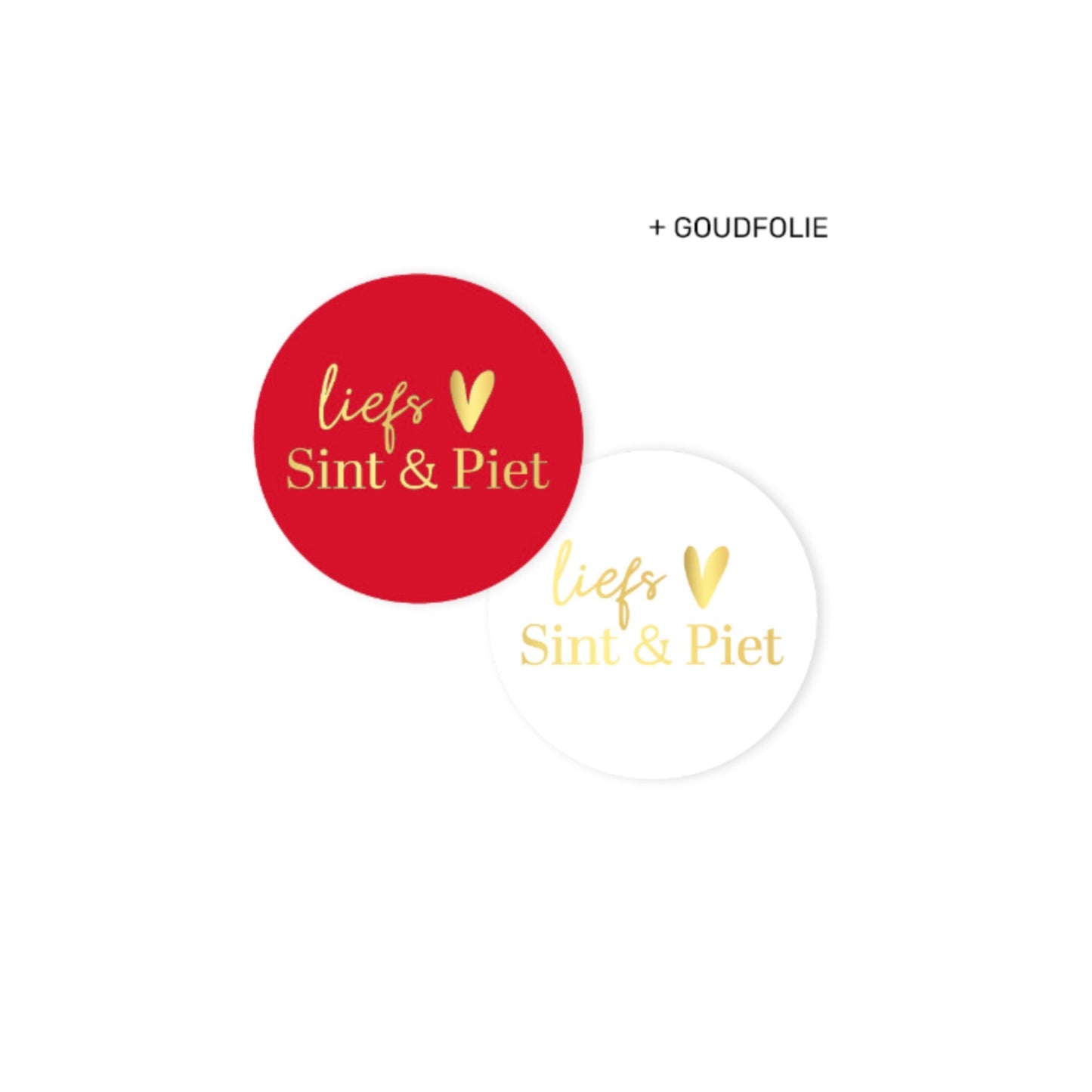 Cadeaustickers - liefs sint en piet - rood/wit - 4 cm - 10 stuks