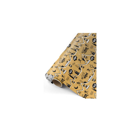 Cadeaupapier - cool sint - goud - 30x200 cm