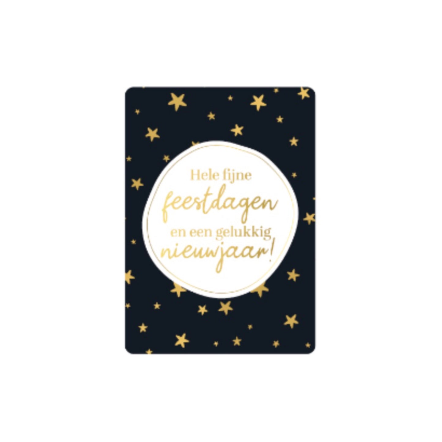 Minikaartje - hele fijne feestdagen - zwart/wit/goud - A7