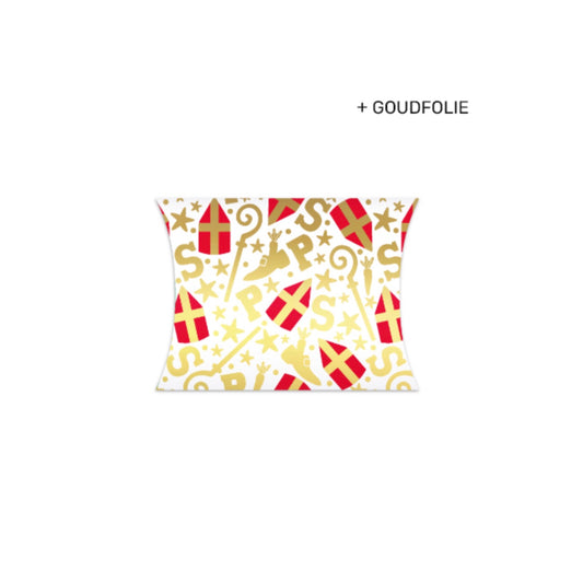 Gondeldoosje - mijterfeest - wit/goud/rood