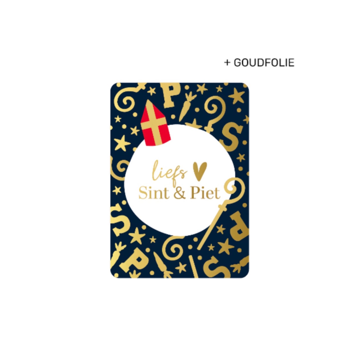 Minikaartje - liefs sint en piet - donkerblauw - A7
