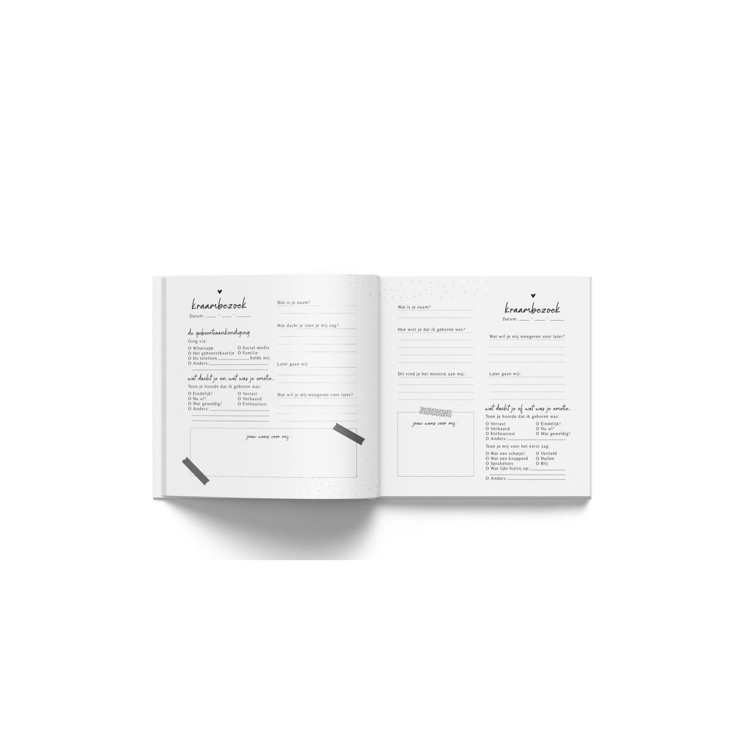 Baby invulboek - kraambezoek - 21x21 cm - 45 pagina’s