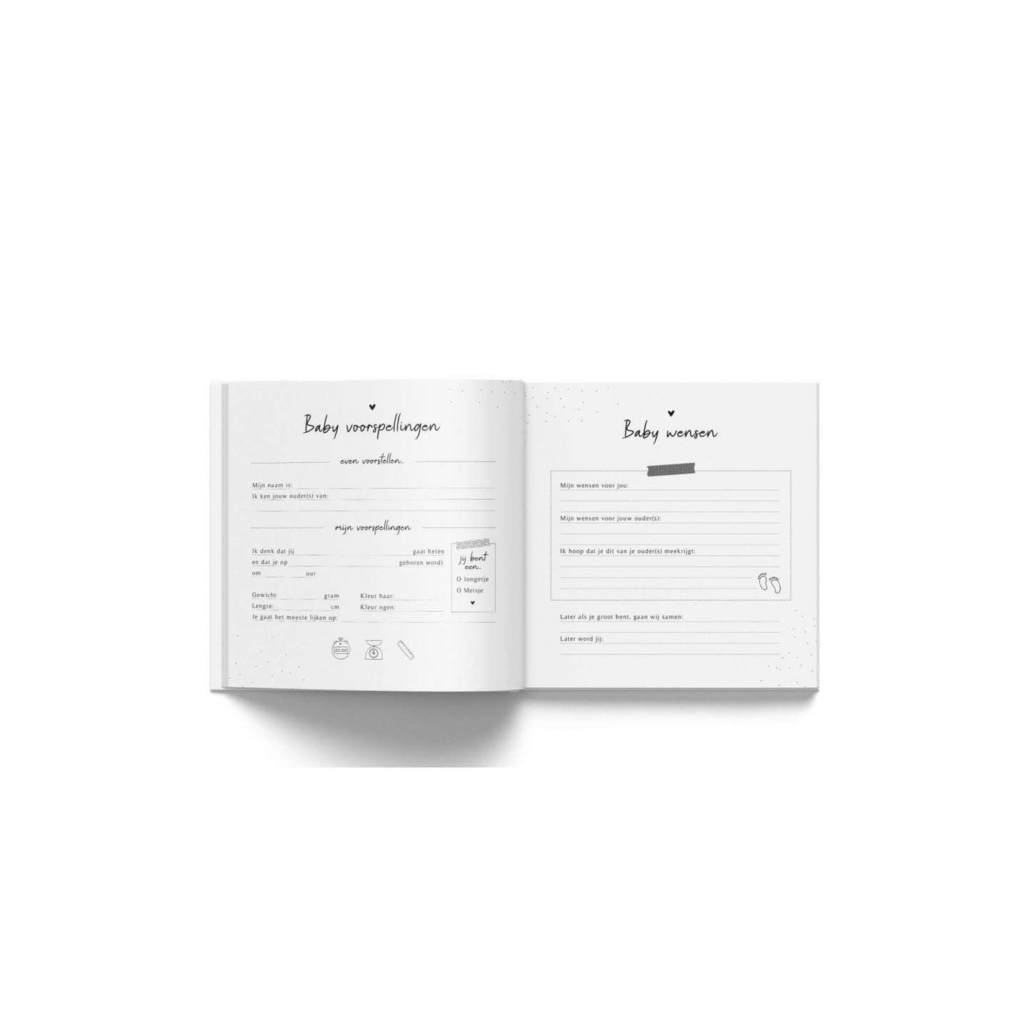 Baby invulboek - babyshower - 21x21 cm - 25 pagina’s