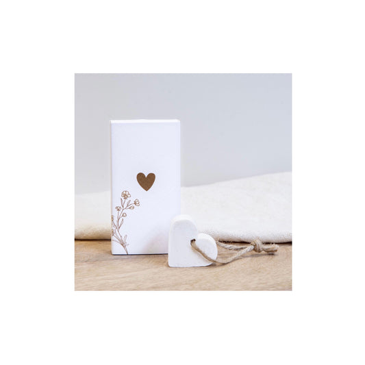 Soap in a box - hartje - wit