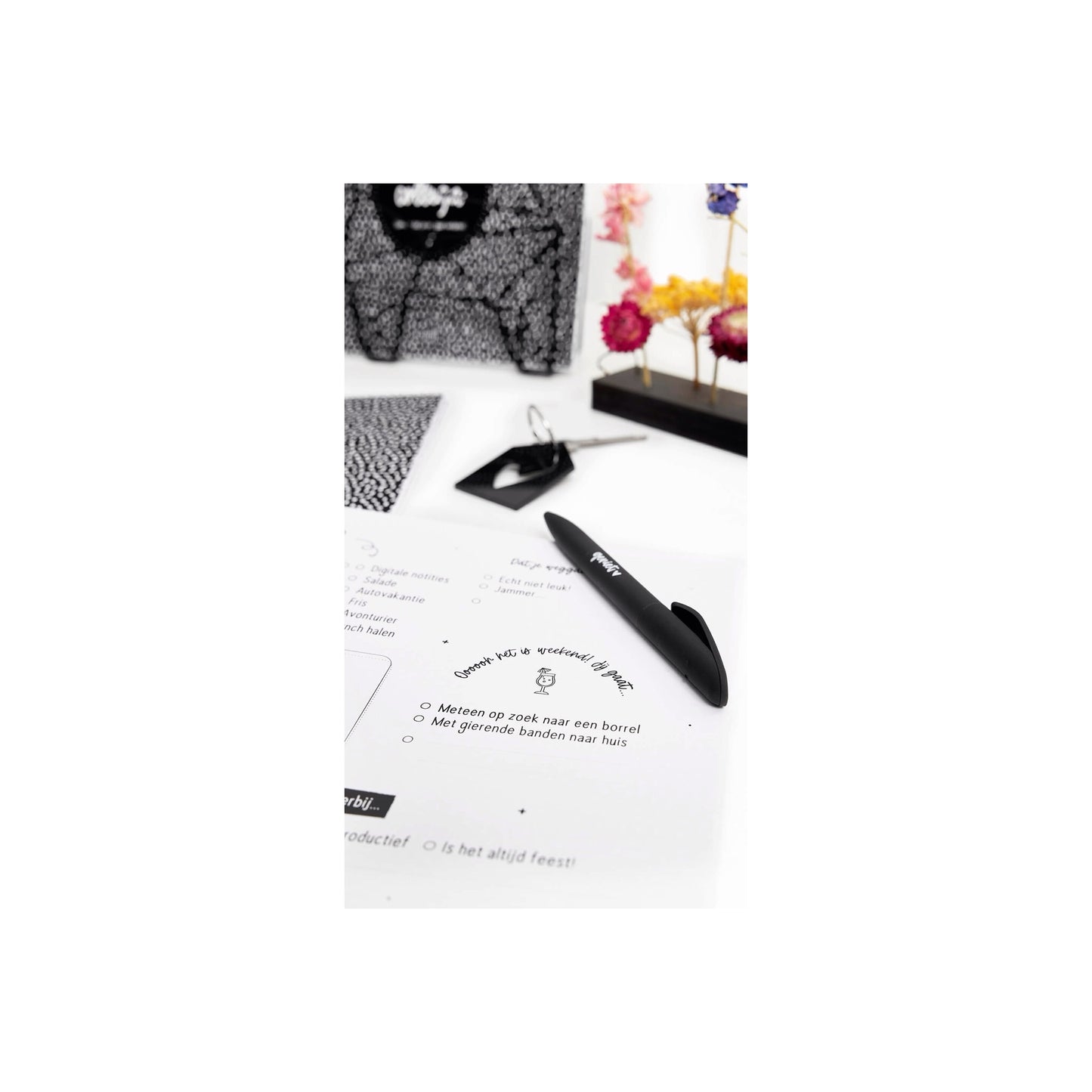 Invulboek - dag collega - zwart/wit - 20x20 cm - met ringband - Zoedt