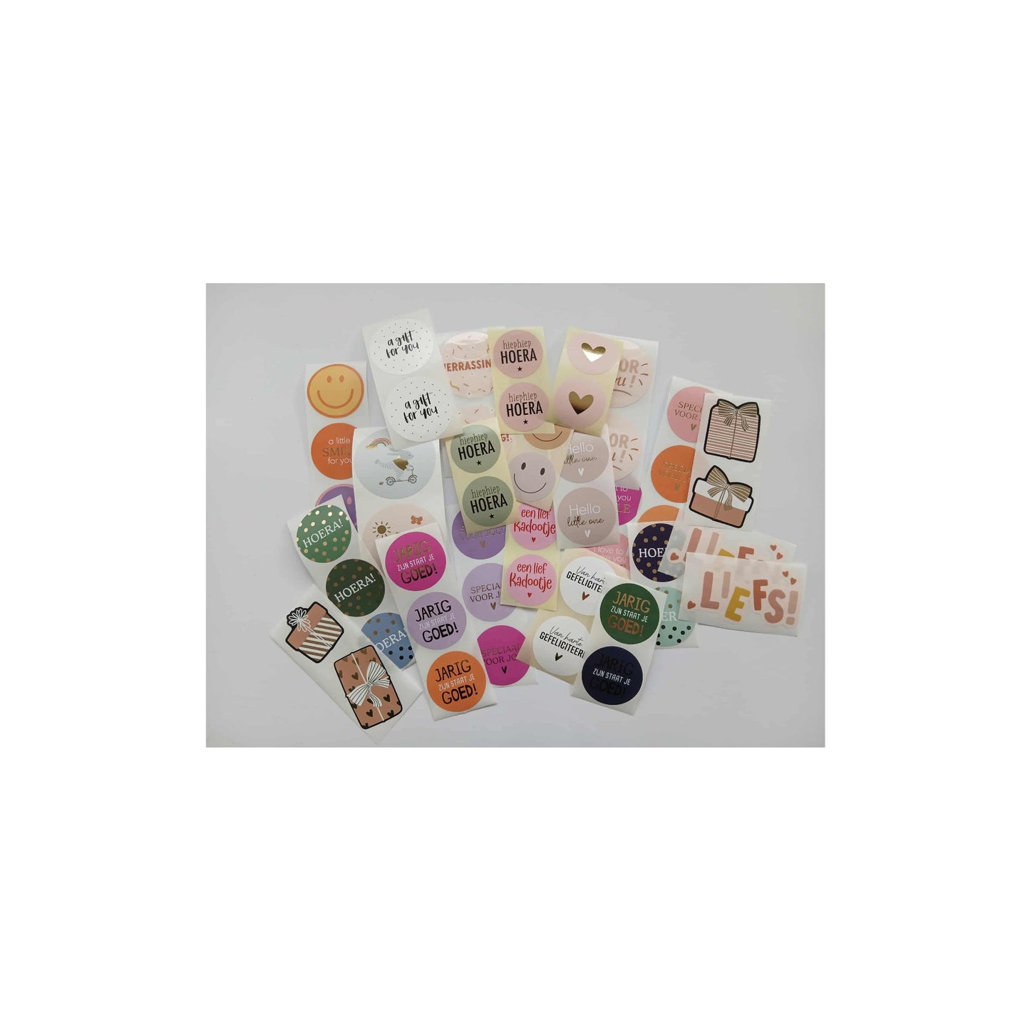 Stickermix - gekleurd - 50 cadeaustickers