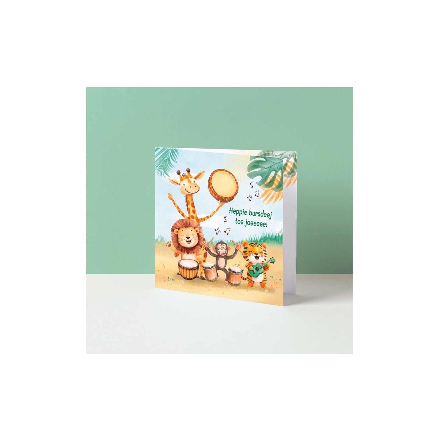 Dubbele wenskaart - heppie bursdeej toe joeee