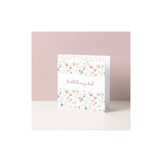 Dubbele wenskaart - omdat ik aan je denk