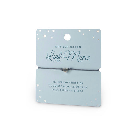 Geluksarmbandje - wat ben jij een lief mens - zilverkleurig