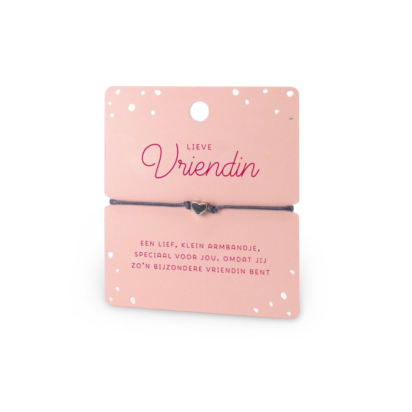 Geluksarmbandje - lieve vriendin - zilverkleurig