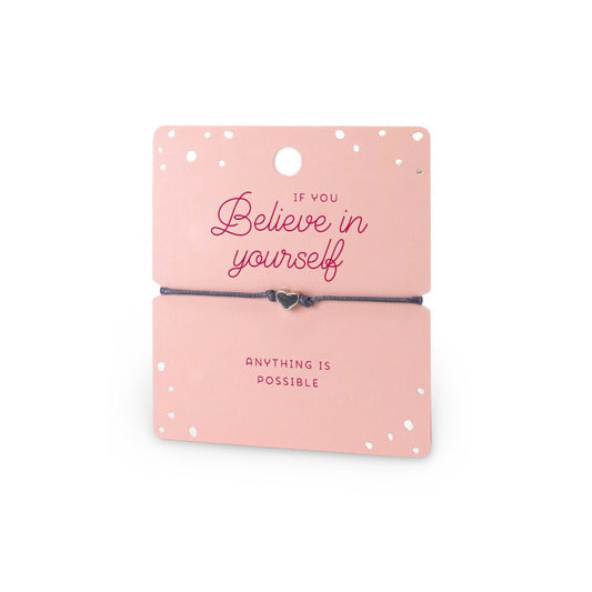 Geluksarmbandje - believe in yourself - zilverkleurig