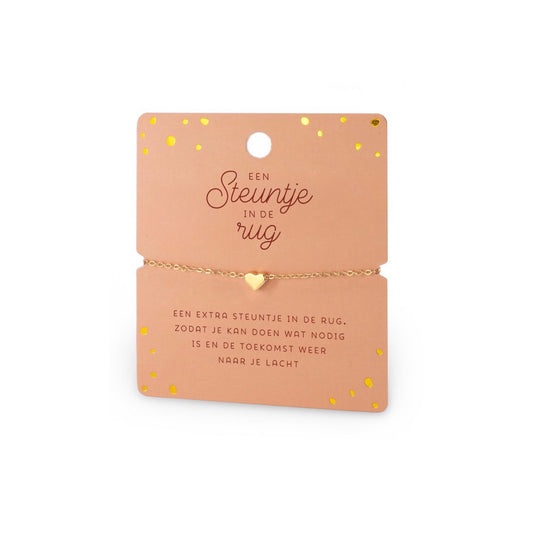 Geluksarmbandje - een steuntje in de rug - goudkleurig