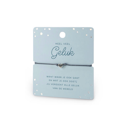 Geluksarmbandje - heel veel geluk - zilverkleurig