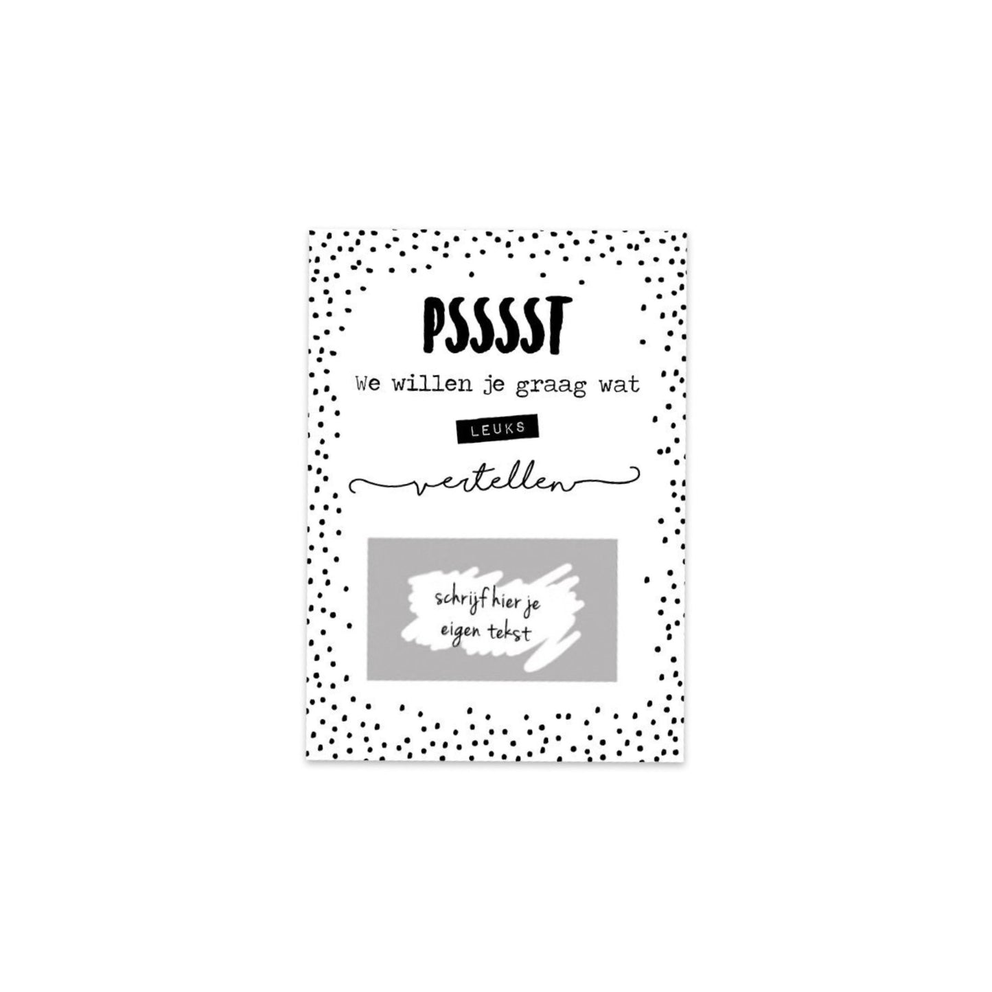 Kraskaart - we willen je wat leuks vertellen
