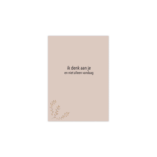 Dubbele wenskaart - ik denk aan je