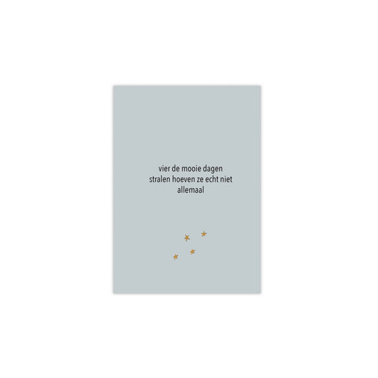 Dubbele wenskaart - vier de mooie dagen