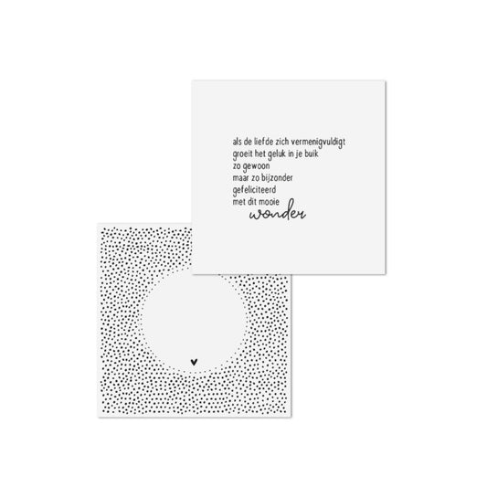 Dubbele wenskaart - geluk in je buik