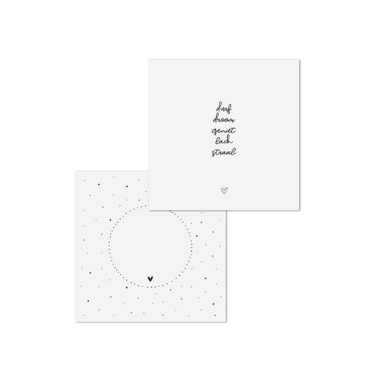 Dubbele wenskaart - durf droom geniet