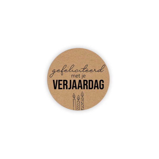 Cadeaustickers XL - gefeliciteerd met je verjaardag - 10 stuks