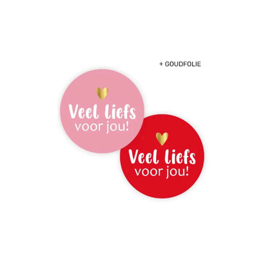 Cadeaustickers - veel liefs voor jou - 10 stuks