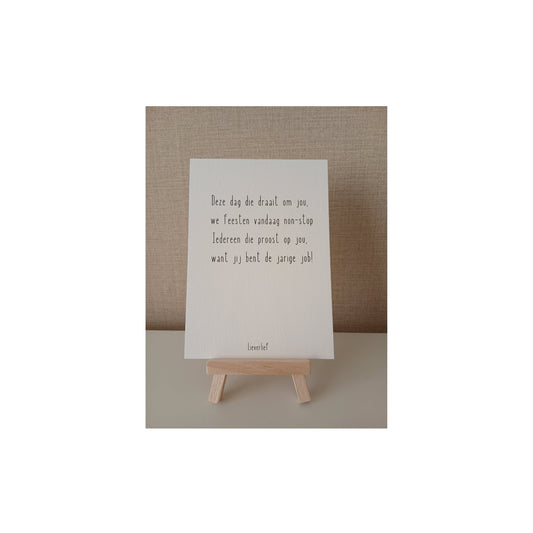 Ansichtkaart - jarige job