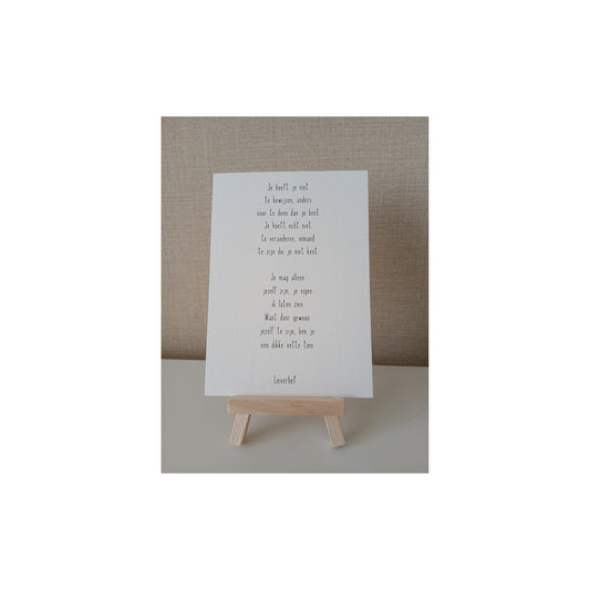 Ansichtkaart - je hoeft jezelf niet te bewijzen