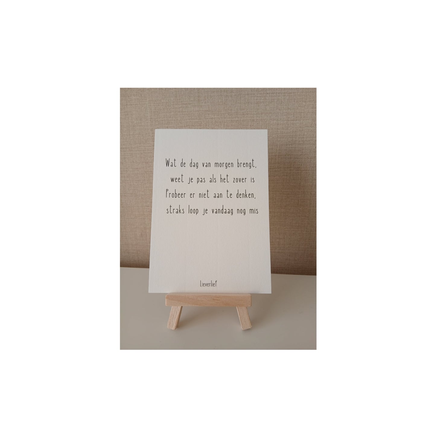 Ansichtkaart - wat de dag van morgen brengt