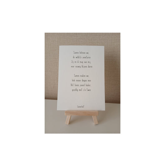 Ansichtkaart - samen beleven we de wildste avonturen