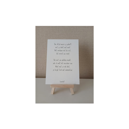 Ansichtkaart - doe altijd waar jij in gelooft