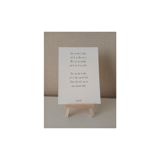 Ansichtkaart - voor jou doe ik alles