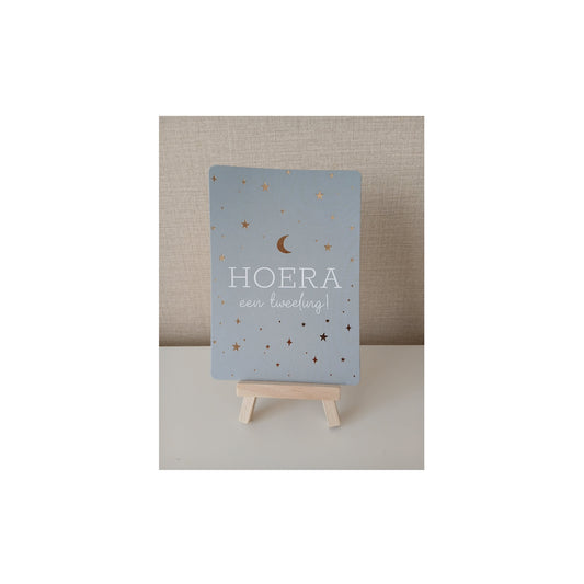 Ansichtkaart - hoera een tweeling