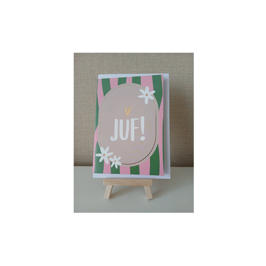 Dubbele wenskaart - juf