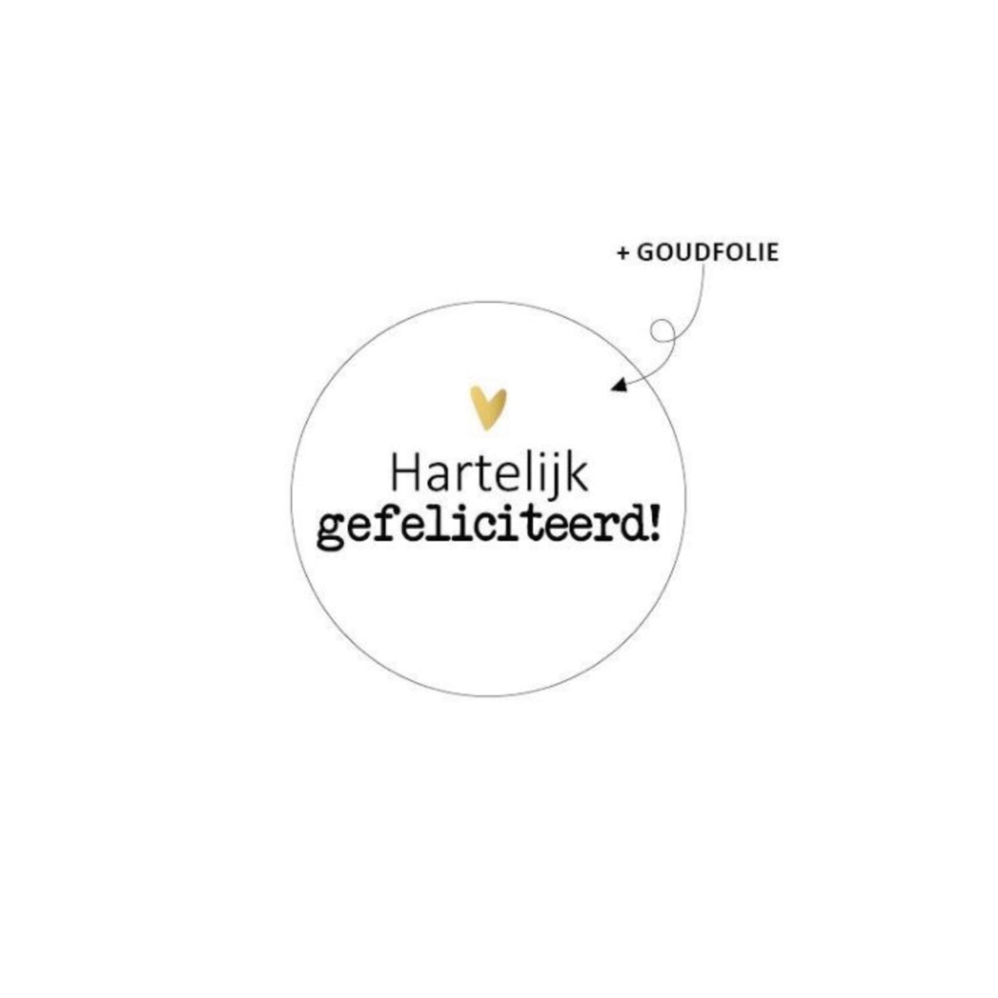 Cadeaustickers - Hartelijk gefeliciteerd - Wit - 10 stickers