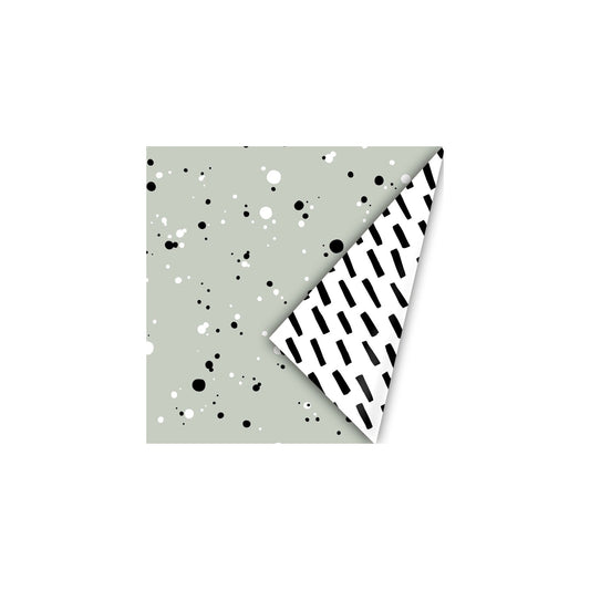 Cadeaupapier - spots cool - salie - 30x200 cm