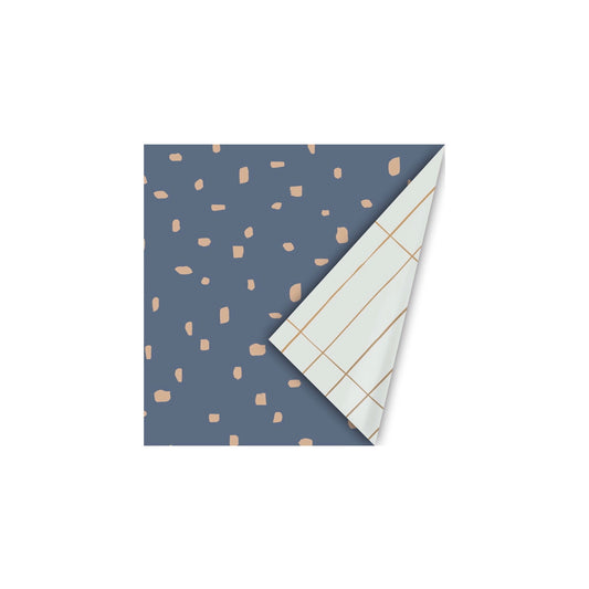 Cadeaupapier - minimal dots - blauw - 30x200 cm