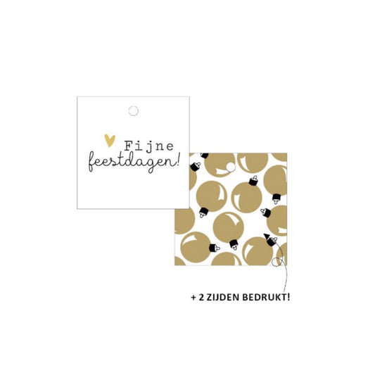 Cadeaulabel | fijne feestdagen (5 stuks)