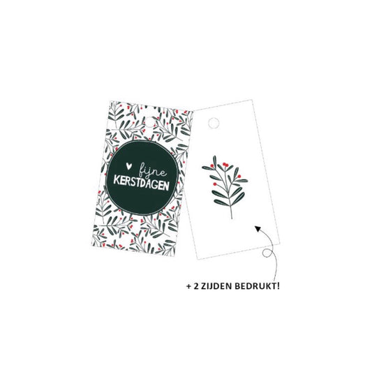 Cadeaulabel | fijne kerstdagen (5 stuks)