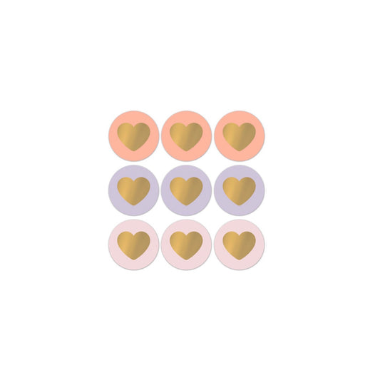 Cadeaustickers | pink hearts (9 stuks)