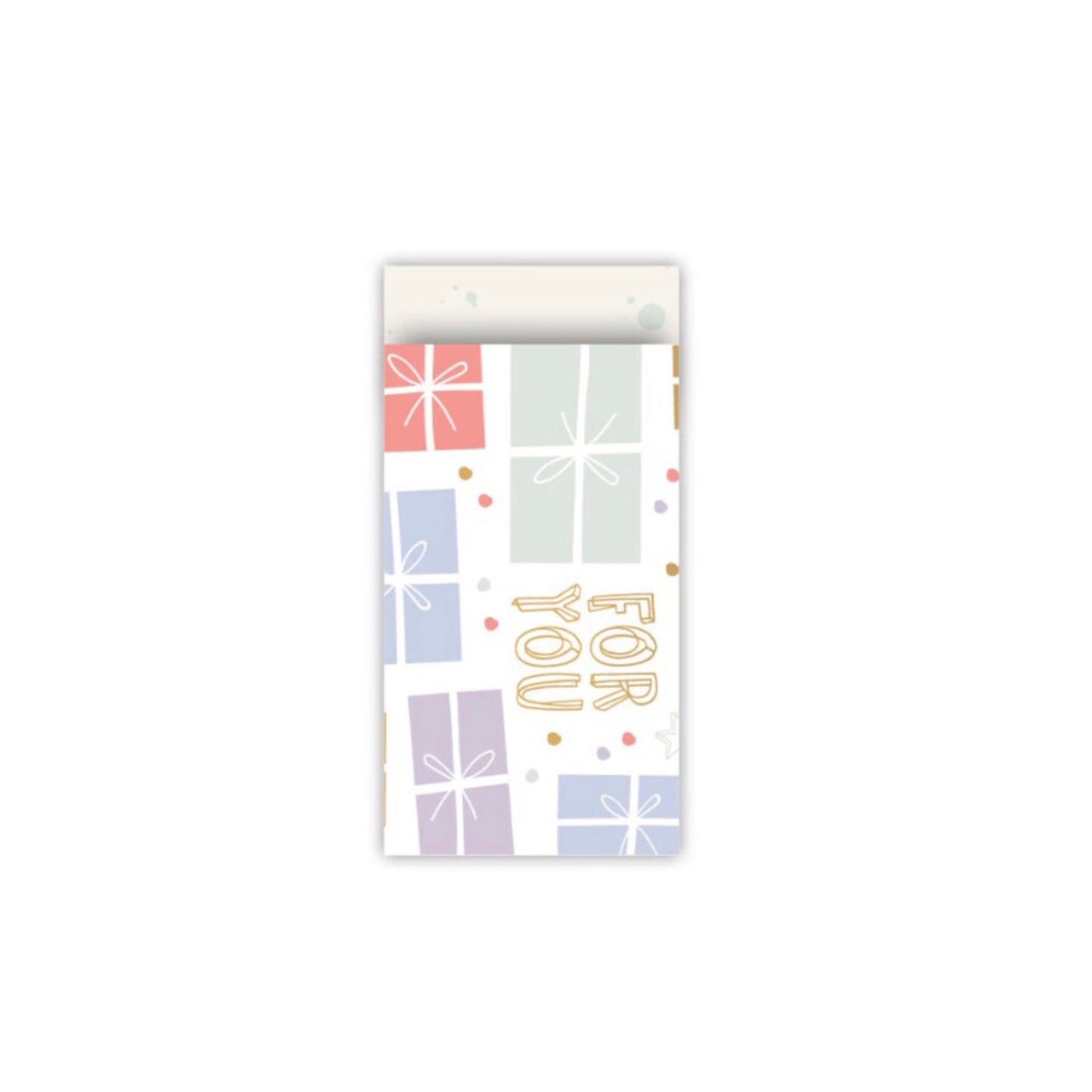 Cadeauzakjes - for you - meerkleurig - 7x13 cm - 5 stuks